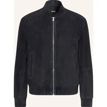 Pánský kabát Boss Pánský Kožený Blouson Muller, tmavě modrá, 46