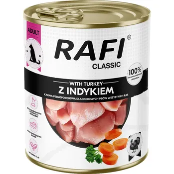 Krmivo pro psa 12x800g Rafi Dog Classic - krůtí