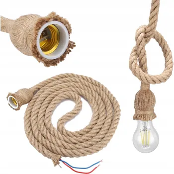ZÁVĚSNÉ SVÍTIDLO JUTOVÝ PROVAZ 3m E27 50W 85-265V