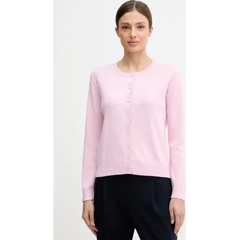 Dámský svetr Bavlněný kardigan United Colors of Benetton 1C19D502P růžová 30X, vel. L
