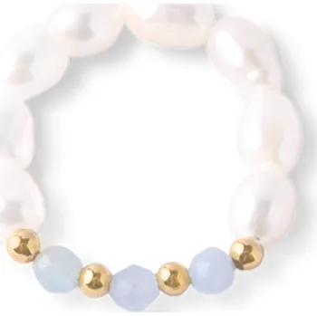 Prsten Prsten s perlami a minerály na gumičce