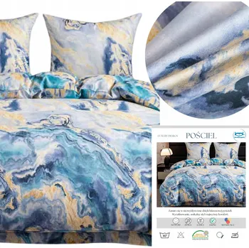 Povlečení Povlečení Sada povlečení 160x200 + 2xPOVLAK NA POLŠTÁŘ 70x80 SATÉNOVÝ MEDOVÁ PLÁSTEV