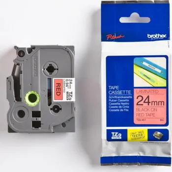 Pásek do tiskárny Páska Brother TZE-451, 24 mm, červená-černý text