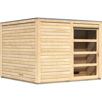 Sauna Venkovní finská sauna s předsíní 276 x 276 cm Dekorhome