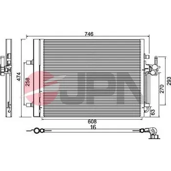 Ventilátor topení a klimatizace Kondenzátor klimatizace JPN 60C9096-JPN