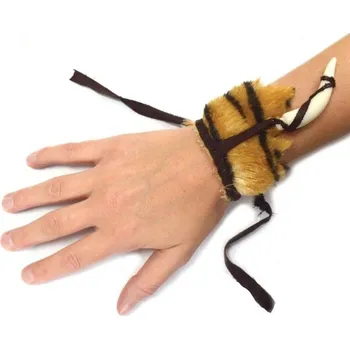 Karnevalový doplněk Náramek pravěk kožešina