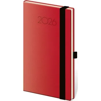 Diář Týdenní kapesní diář 2026 New Praga - červený