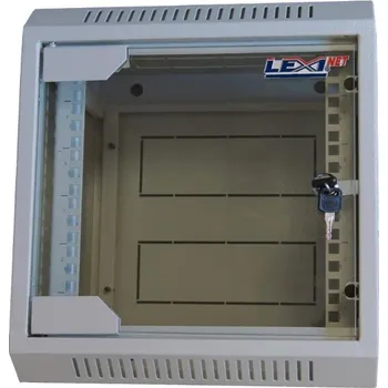 Rozvaděč LEXI-Net 10" nástěnný rozvaděč 6U 310x260, skleněné dveře, svařovaný, šedý LN6U-10-31/26