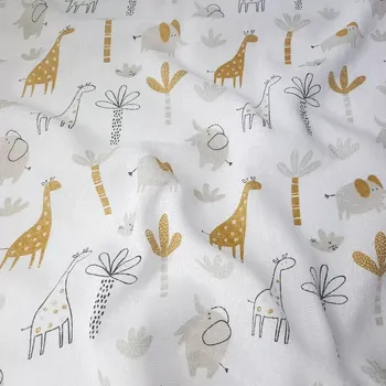 Plena Prem Tetra Osuška s potiskem bavlna, 90 x 100 cm Palma a slon