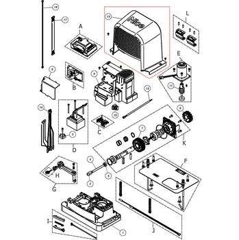NICE PD2123B0002 vrchný kryt motora RBS400/RBS600