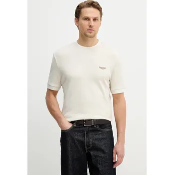 Tričko s příměsí vlny BOSS C-Thompson 242_AM 50553812 béžová 01X, vel. M