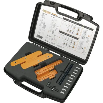 Sada nářadí LOCINOX® TIGERDRILL instalační sada s šablonami a vrtáky - sada nářadí a nástrojů potřebných pro montáž zavírače vrat LOCINOX® TIGER a jeho spodního pantu LOCINOX® PUMA