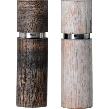 Mlýnek na koření AdHoc, Mlýnky na sůl a pepř Textura Antique, 20 cm, bílé a hnědé, 2 ks - Formadore
