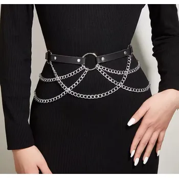 Opasek DARK pásek do pasu s řetízky - MULTI II. Velikost: L/XL