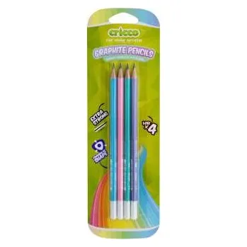 Grafitová tužka Grafitová tužka Cricco - bez pryže, HB, blistr, 4 ks, pastel