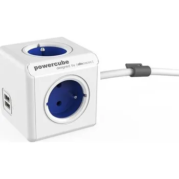 Prodlužovací kabel Prodlužovací přívod PowerCube Extended s USB, modr