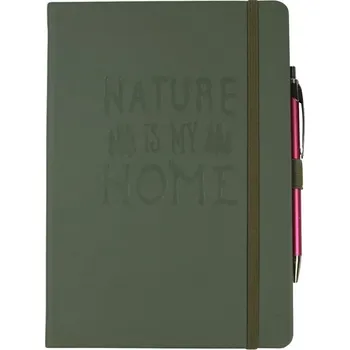 Zápisník Zápisník DONAU Outdoor, A5, čtverečkovaný, olivový