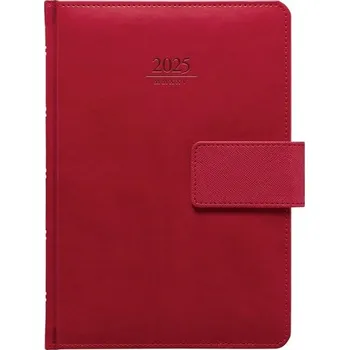 Diář Denní diář 2025 Gemma - A5, červený, s poutkem
