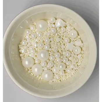 Jedlá dekorace na dort Lucie´s Sprinkles Svatební bílý mix 55g: 55g