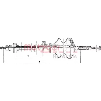 Plynové lanko METZGER Lanko pedálu plynu MTG 1903.5