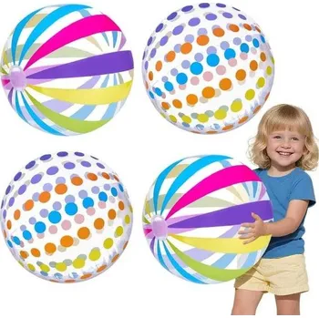 4 nafukovací vodní koule, 40 cm, barevné pruhované vodní koule, nafukovací míč, nafukovací hračka