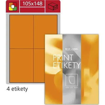 Speciální papír Fluorescentní etikety S&K Label,105x148mm,oranžové