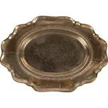 Zlatá antik dekorační oválná miska podnos Raw Gold - 31*22*3 cm