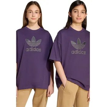 Chlapecké tričko Dětské bavlněné tričko adidas Originals JY6421 fialová 45X, vel. 146