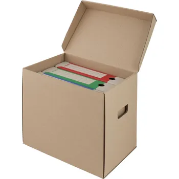 Archivační box Skupinová krabice na pořadače Emba - 35 x 30 x 24 cm, hnědá