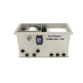 Jezírková filtrace Filtreau Basic Combi 50XL Low Zapojení: Čerpadlové zapojení s SPG XL motorem včetně oplachového čerpadla a UV lamp