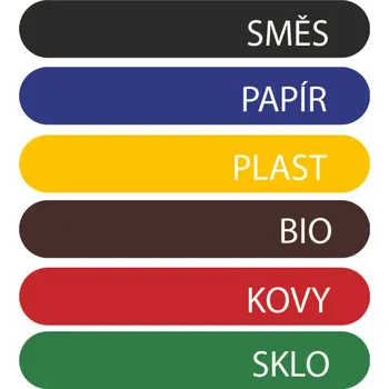 Odpadkový koš Samolepka na víko odpadkového koše Elletipi, sada 6 ks, úzká, 6,5 x 7,3 cm