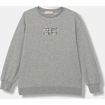 Chlapecká mikina Dětská bavlněná mikina Elisabetta Franchi EFFE162.0.FF002 šedá 90X, vel. 140