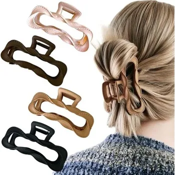 Uoocg 4 ks velké matné obdélníkové sponky do vlasů se silnou fixací pro ženy, husté a tenké vlasy,