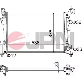 Chladič motoru JPN Chladič vody JPN 60C9037-JPN