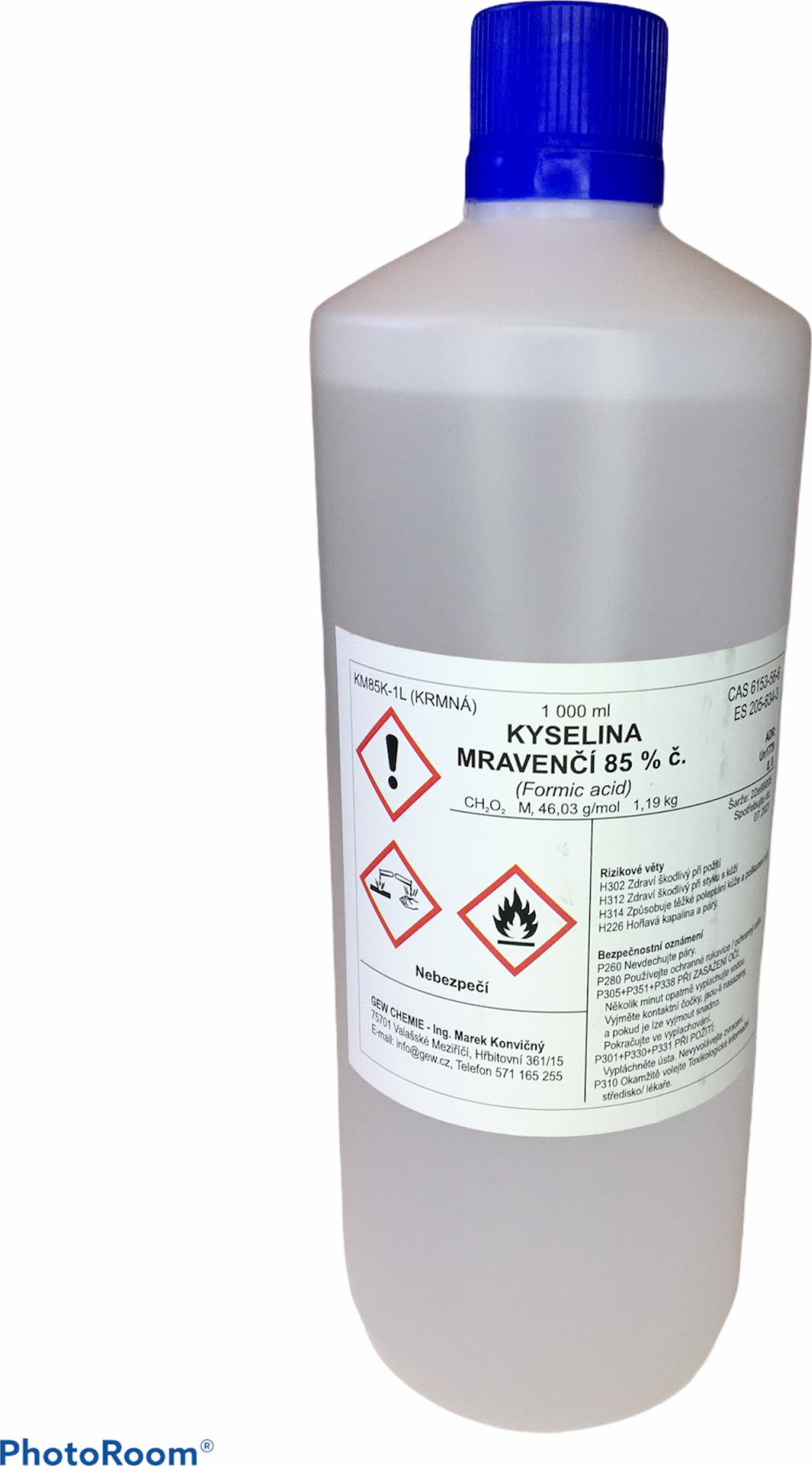 Kyselina mravenčí 85% 1 l│nabízená kyselina mravenčí má přívlastek K jako krmná