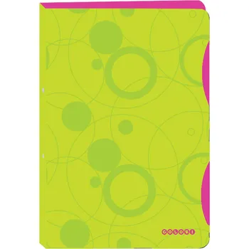 Pořadač A4 4 kroužek Duo Colori, 2cm, zelená/růžová