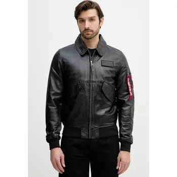 Pánské oblečení Kožená bunda Alpha Industries CWU-45/P Leather 266106 černá 99X, vel. L