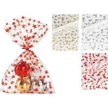 Sáček vánoční celofánový 16x25cm, Starry