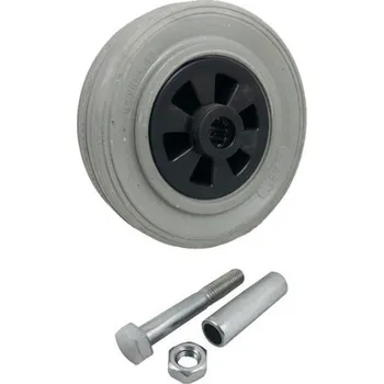 Pojezdové kolečko Pryžové kolo s plastovým diskem a montážní sestavou 180 mm