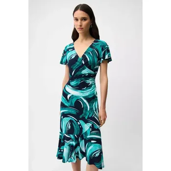 Dámské šaty JOSEPH RIBKOFF dámské šaty tyrkysové s abstraktním potiskem