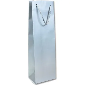 Dárková taška Dárková taška - na víno, stříbrná, 1 ks