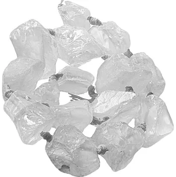 Přírodní kámen Křišťál surový vrtaný, šňůra 40 cm