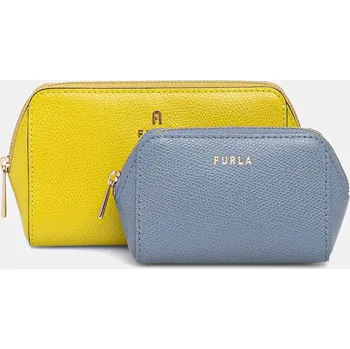Kosmetická taška Kožená kosmetická taška Furla 2-pack WE00453.ARE000.4510S žlutá 11X, vel. ONE SIZE