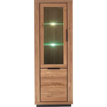 Knihovna Vitrína GRENO (typ 10) dub masiv divoký