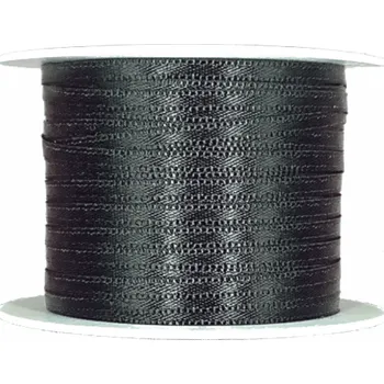 Stuha Tenká saténová stužka černá 3mm x 10m (2,20 Kč/m) (Saténová stužka černá, oboulící, tkané okraje)