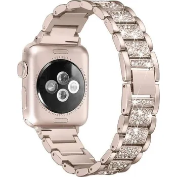 Ostatní příslušenství k chytrým hodinkám eses Kovový luxusní řemínek pro Apple Watch - Písková zlatá 38mm, 40mm, 41mm
