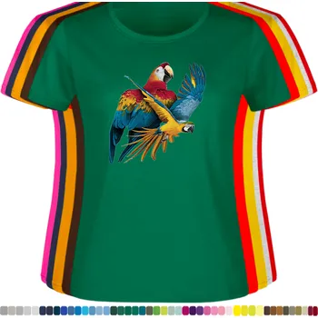 Dámské tričko damske-levne-bavlnene-tricko-digitalni-potisk-let-papousku Barva: Irish green -irská zelená, velikost: M