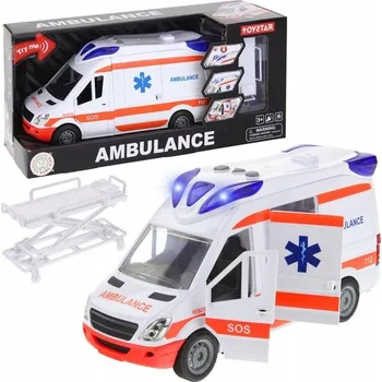 autíčko Sanitka Záchranka Dodávka Auto Pohon Zvuky Nosítka Otevírací Dveře