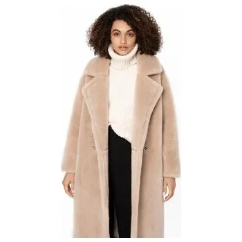 Dámský kabát GIODORO Vlněný kabát S Béžová Straight Fit S