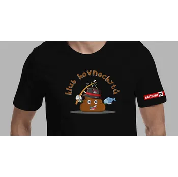Pánské tričko Tričko NÁSTRAHY.CZ "KLUB HOVNOCHYTŮ" - barva ČERNÁ - vel. XL